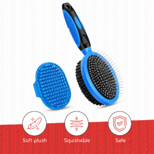 2PCS Double-Sided Pet Grooming Brush for Dogs, Cats & Horses